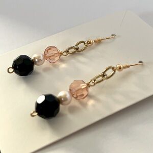 Cute, trendy handcrafted dangle earrings. Bead, wood, stone,crystals. S/G plated